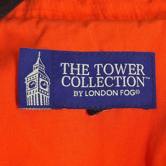 London Fog Tower Collection Vibrant Burnt Orange Trench Coat/Rain Coat. - Picture 3 of 9
